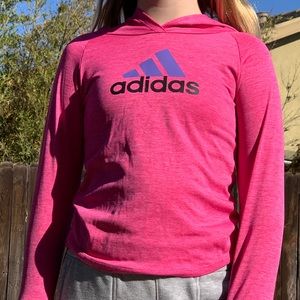 Pink Hooded Adidas Athletic Shirt